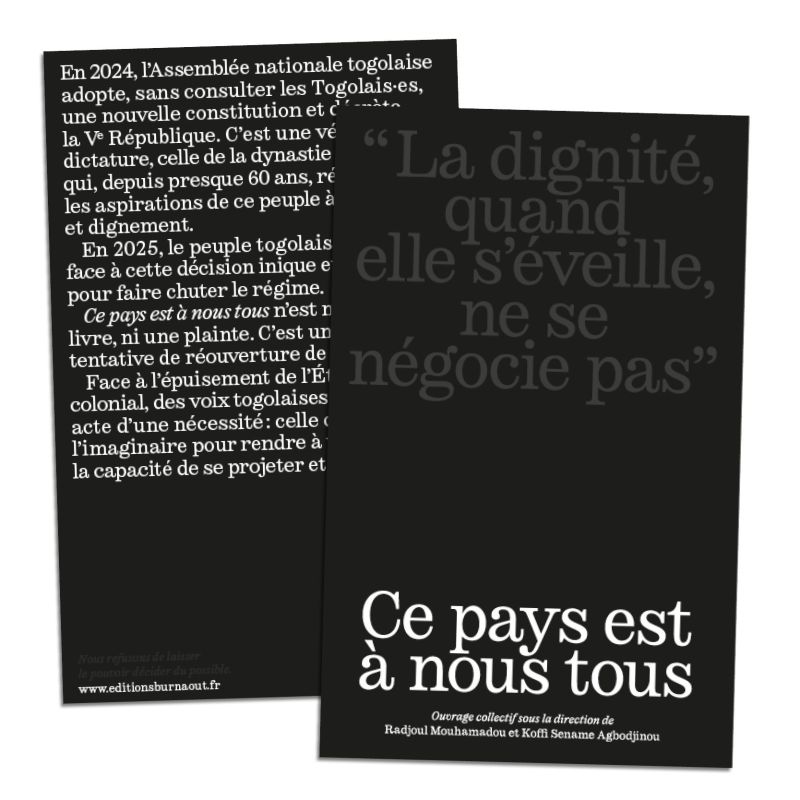 Ce pays est à nous tous, «  La dignité, quand elle s'éveille, ne se négocie pas »